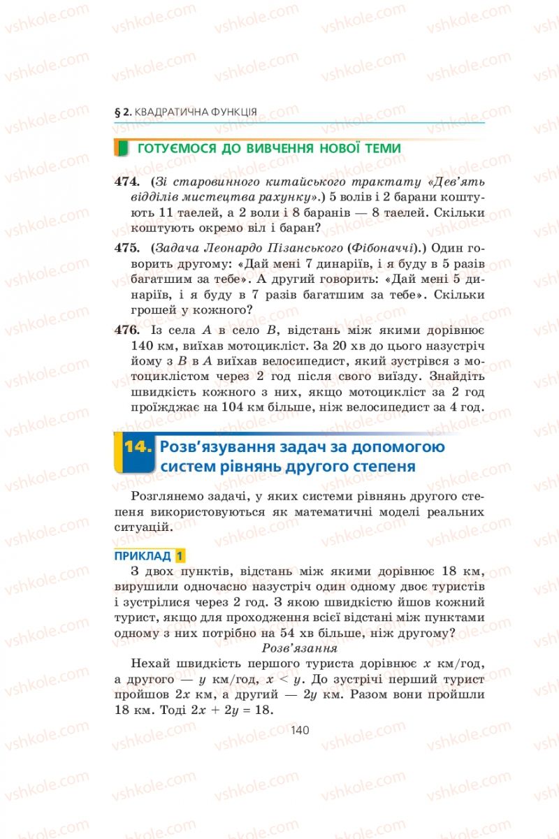 Страница 140 | Підручник Алгебра 9 клас А.Г. Мерзляк, В.Б. Полонський, М.С. Якір 2009