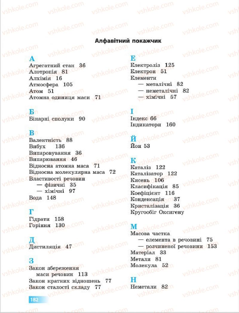 Страница 182 | Підручник Хімія 7 клас О.В. Григорович 2015