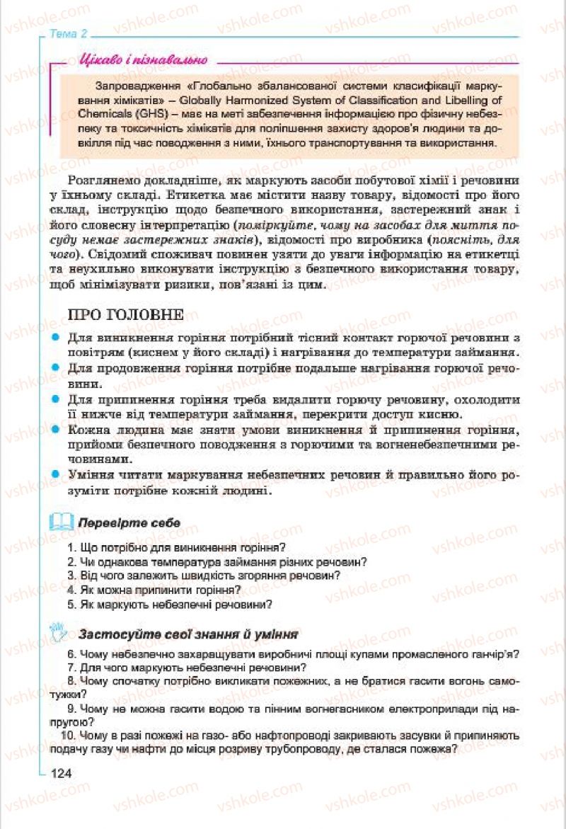 Страница 124 | Підручник Хімія 7 клас Г.А. Лашевська, А.А. Лашевська 2015