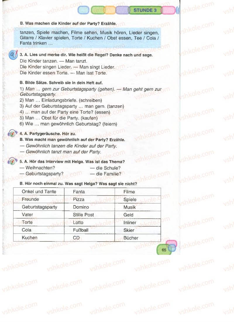 Страница 65 | Підручник Німецька мова 7 клас М.М. Сидоренко, О.А. Палій 2015 3 рік навчання