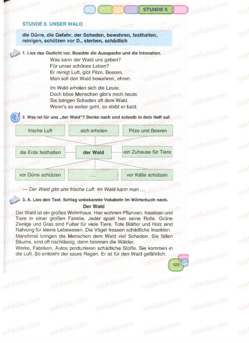 Страница 123 | Підручник Німецька мова 7 клас М.М. Сидоренко, О.А. Палій 2015 3 рік навчання