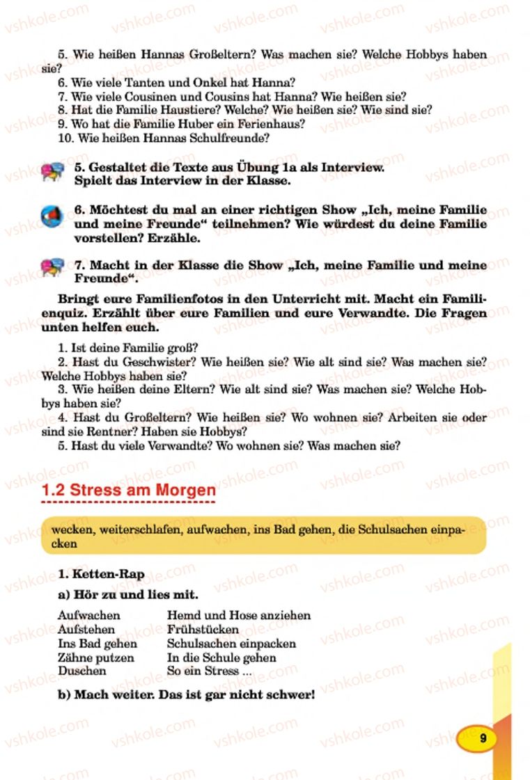 Страница 9 | Підручник Німецька мова 7 клас Л.В. Горбач, Г.Ю. Трінька 2015