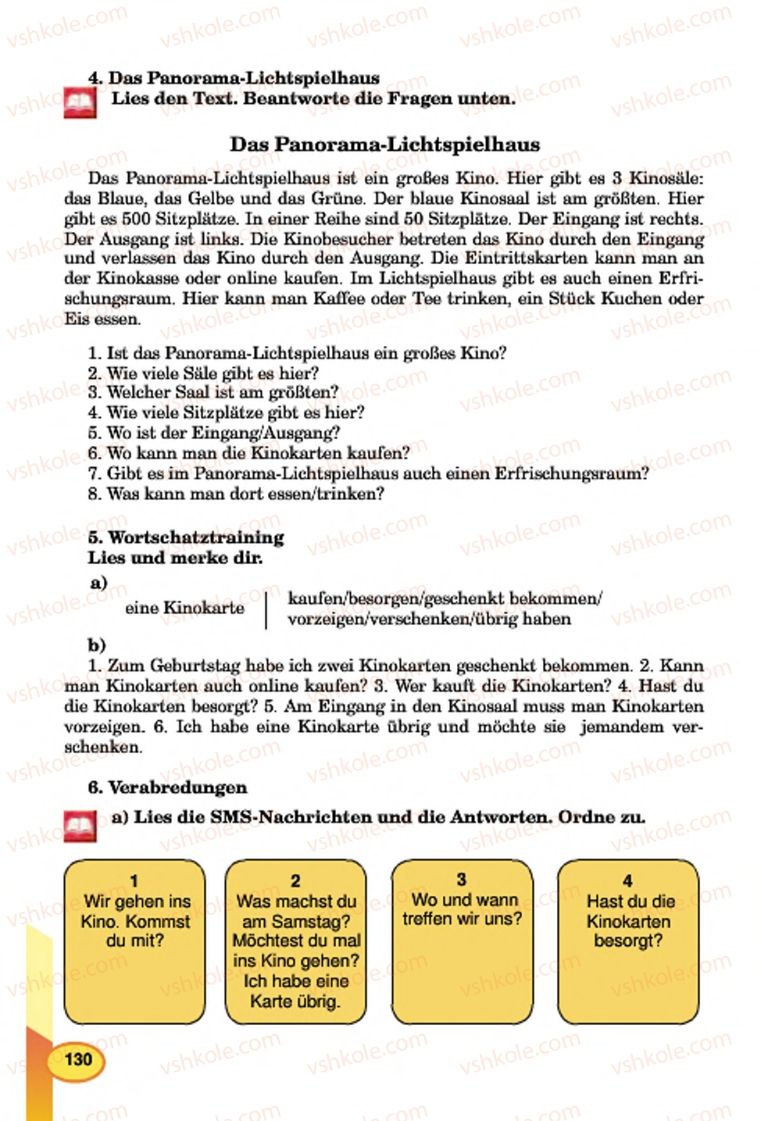 Страница 130 | Підручник Німецька мова 7 клас Л.В. Горбач, Г.Ю. Трінька 2015