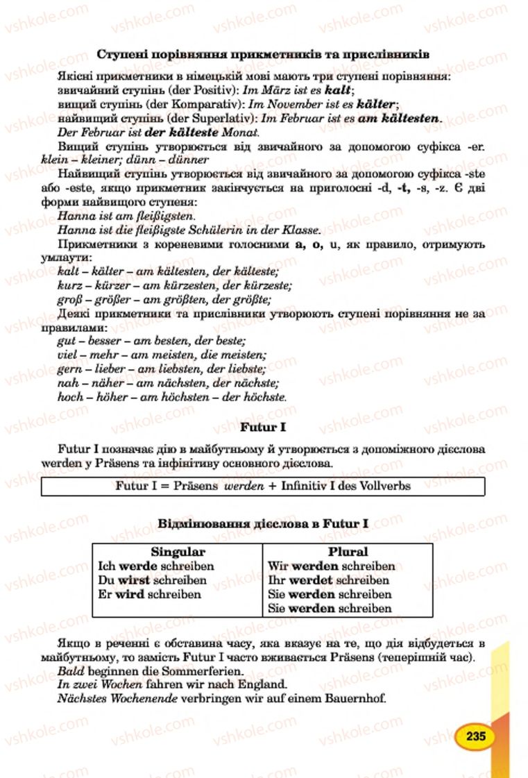 Страница 235 | Підручник Німецька мова 7 клас Л.В. Горбач, Г.Ю. Трінька 2015
