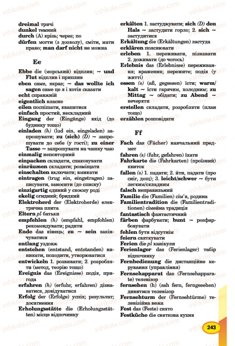 Страница 243 | Підручник Німецька мова 7 клас Л.В. Горбач, Г.Ю. Трінька 2015