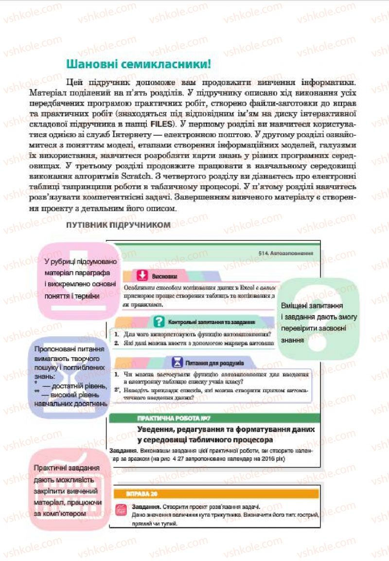 Страница 3 | Підручник Інформатика 7 клас О.П. Казанцева, І.В. Стеценко, Л.В. Фурик 2015