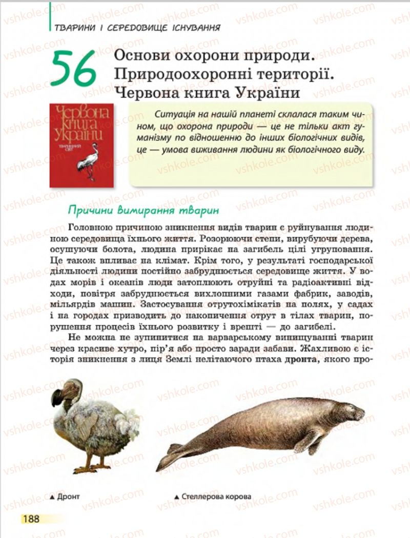 Страница 188 | Підручник Біологія 7 клас Н.В. Запорожець, І.І. Черевань, І.А. Воронцова 2015