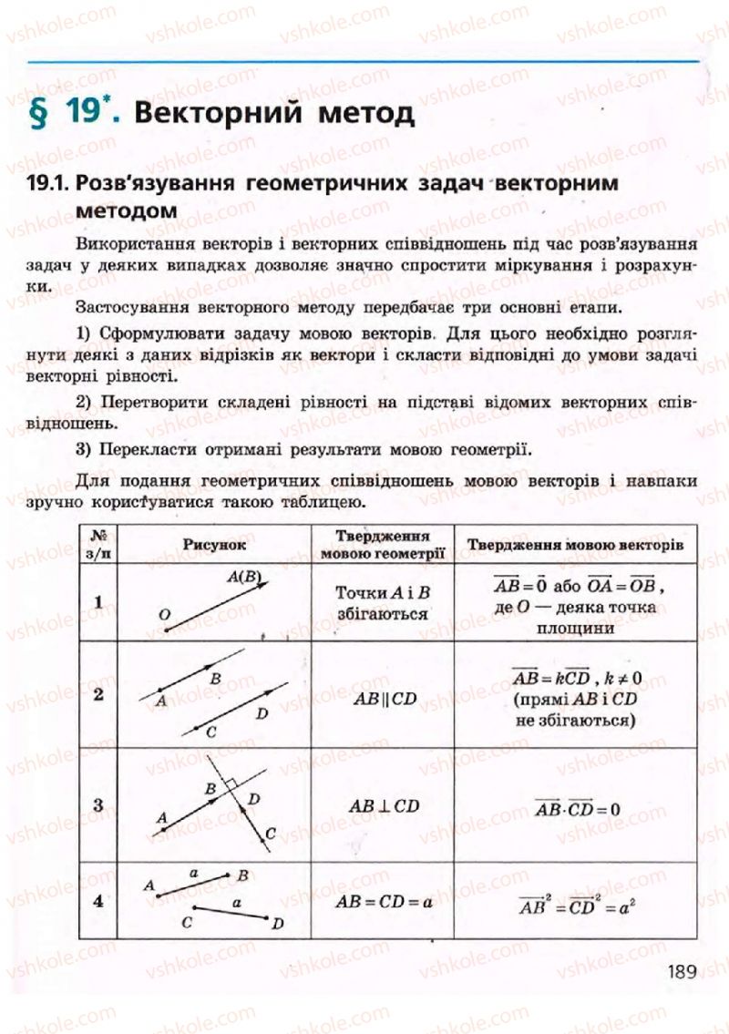 Страница 189 | Підручник Геометрія 9 клас А.П. Єршова, В.В. Голобородько, О.Ф. Крижановський, С.В. Єршов 2009