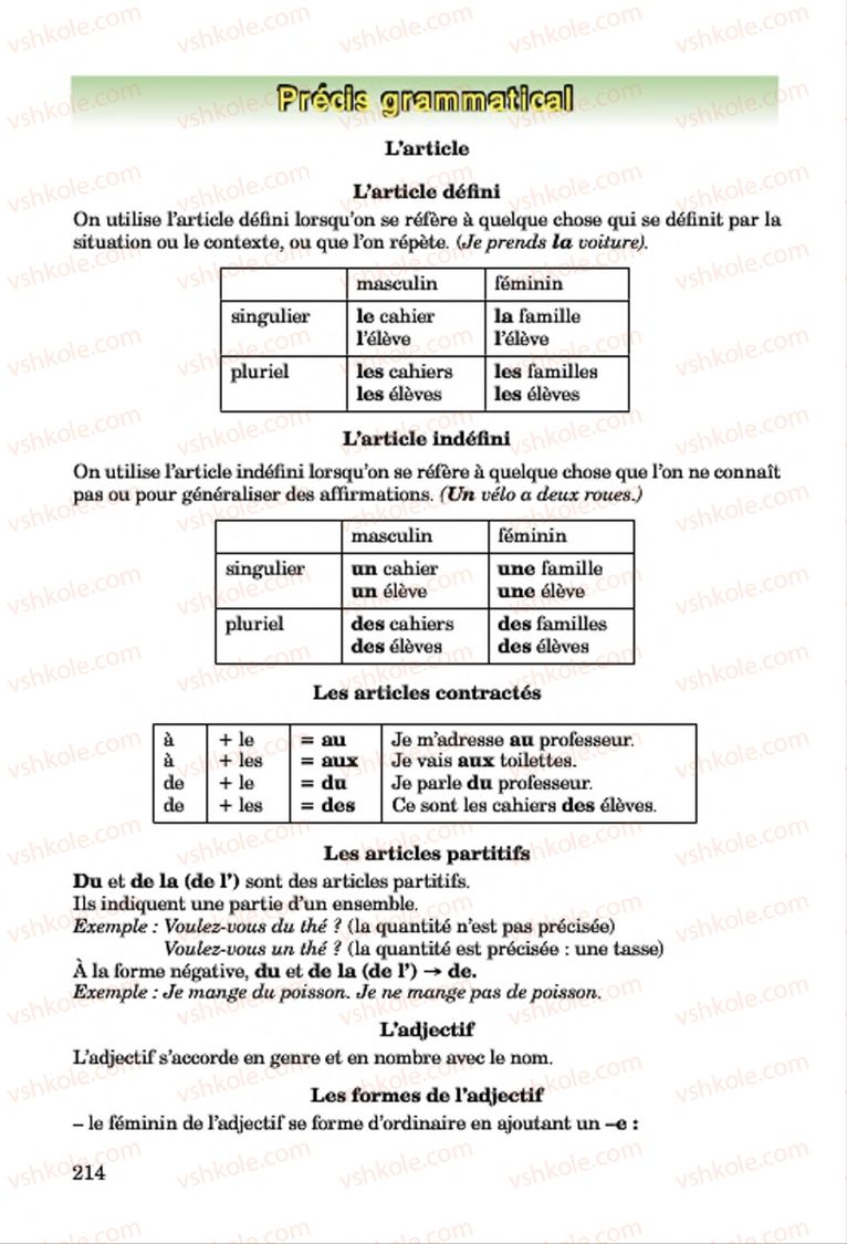 Страница 214 | Підручник Французька мова 7 клас Ю.М. Клименко 2015 Поглиблене вивчення