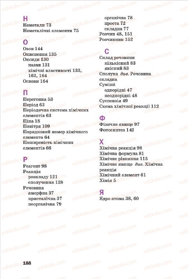 Страница 188 | Підручник Хімія 7 клас П.П. Попель, Л.С. Крикля 2015