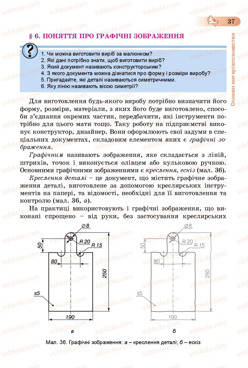 Страница 37 | Підручник Трудове навчання 5 клас Б.М. Терещук, В.К. Загорний, В.М. Гащак 2013 Для хлопців