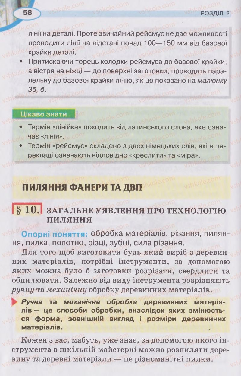 Страница 58 | Підручник Трудове навчання 5 клас В.К. Сидоренко, Д.В. Лебедев, А.М. Гедзик 2013 Для хлопців