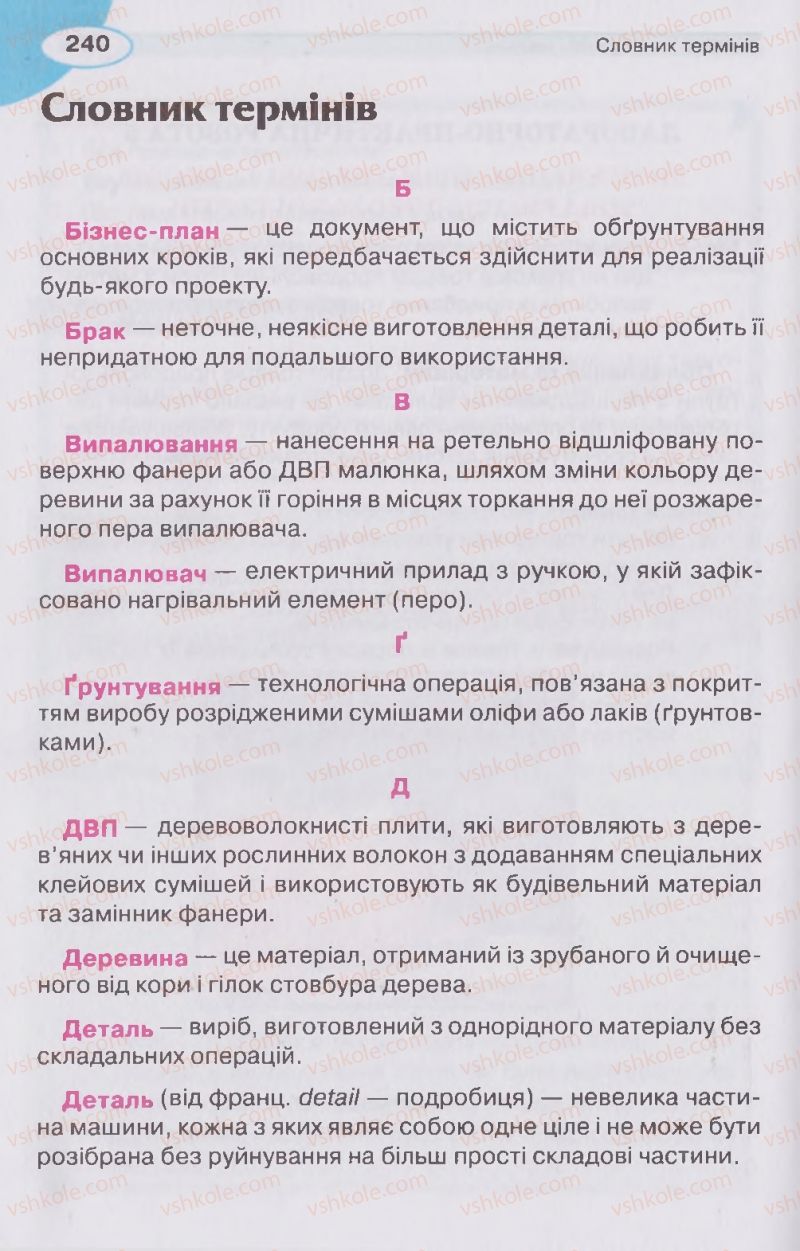 Страница 240 | Підручник Трудове навчання 5 клас В.К. Сидоренко, Д.В. Лебедев, А.М. Гедзик 2013 Для хлопців