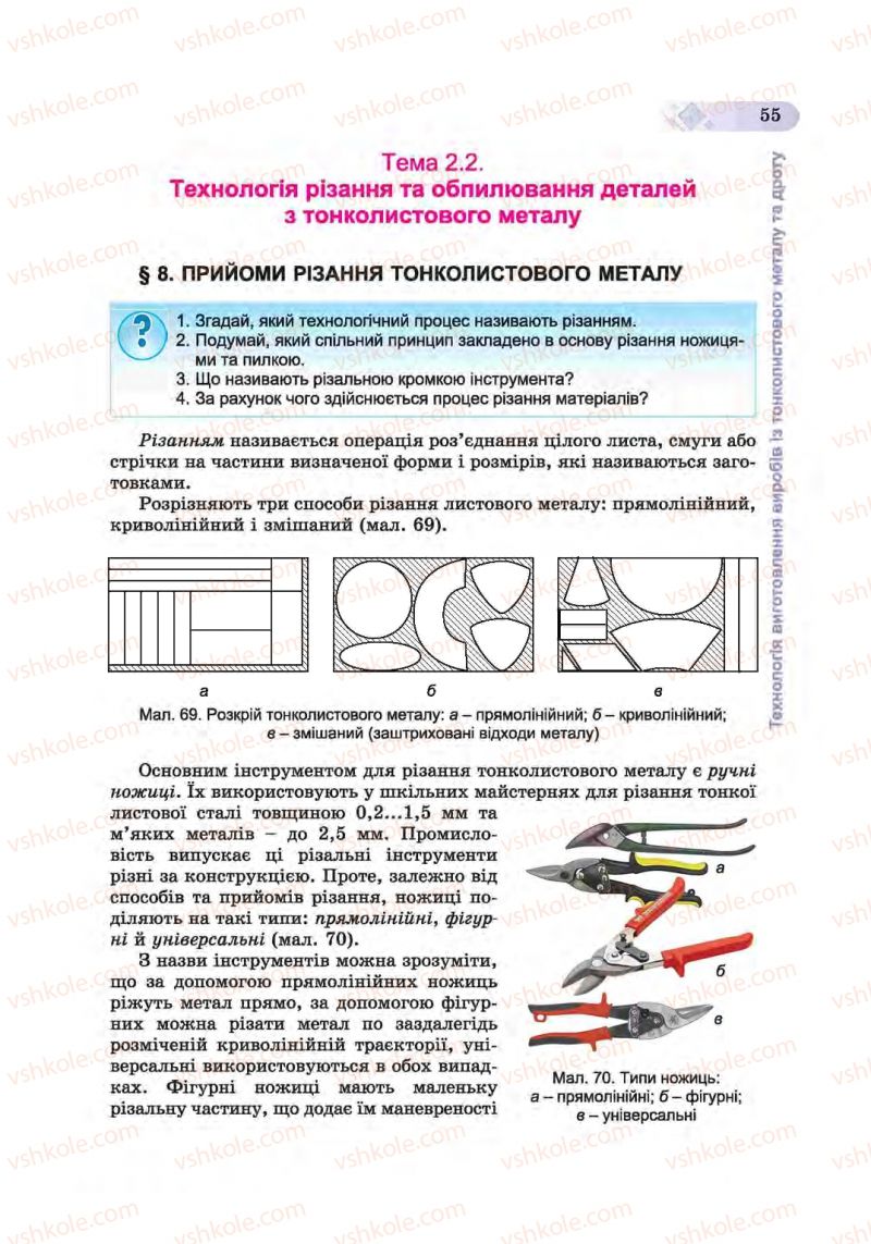 Страница 55 | Підручник Трудове навчання 6 клас Б.М. Терещук, С.М. Дятленко, В.М. Гащак 2014 Для хлопців