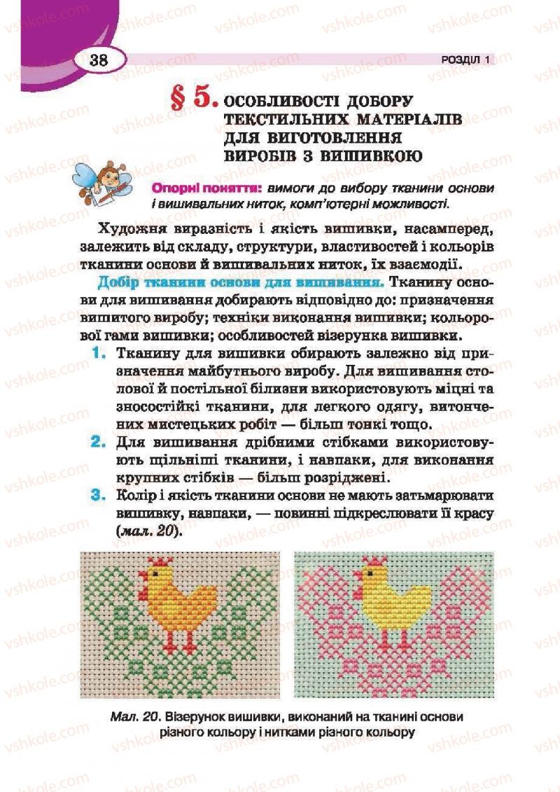 Страница 38 | Підручник Трудове навчання 6 клас В.К. Сидоренко, Т.С, Мачача, С.П. Павх 2014 Для дівчат