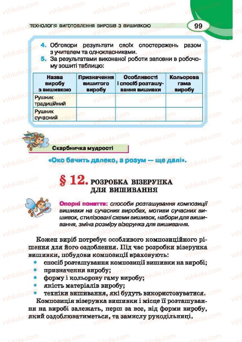 Страница 99 | Підручник Трудове навчання 6 клас В.К. Сидоренко, Т.С, Мачача, С.П. Павх 2014 Для дівчат