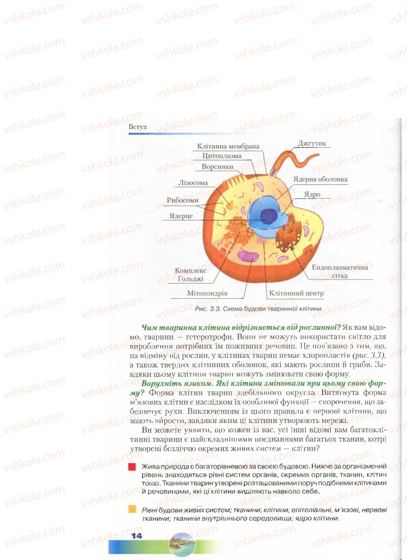 Страница 14 | Підручник Біологія 7 клас Д.А. Шабанов, М.О. Кравченко 2015