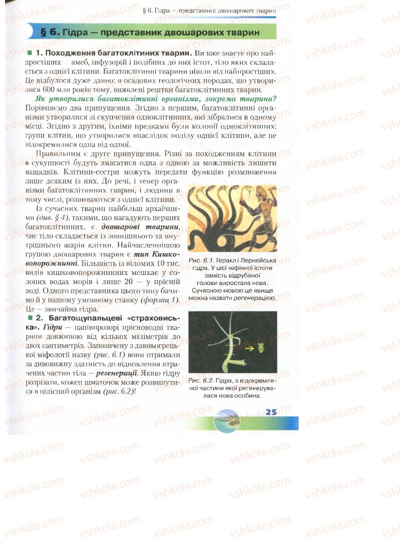 Страница 25 | Підручник Біологія 7 клас Д.А. Шабанов, М.О. Кравченко 2015