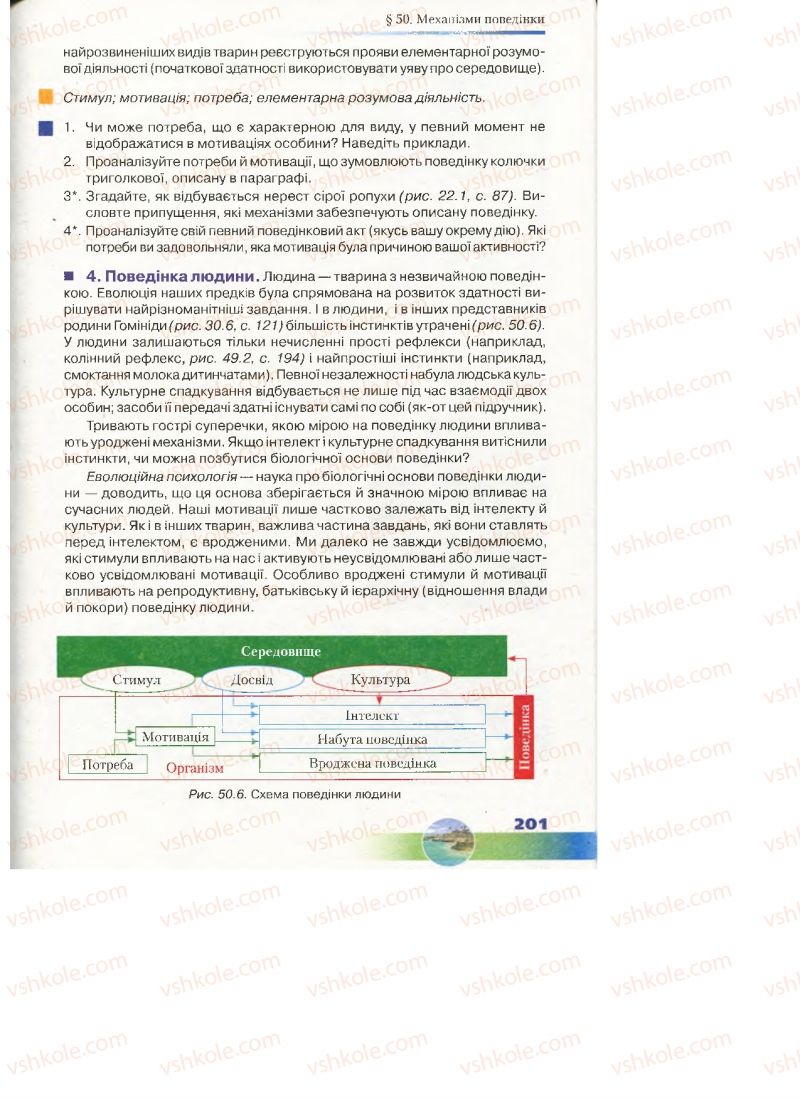 Страница 201 | Підручник Біологія 7 клас Д.А. Шабанов, М.О. Кравченко 2015