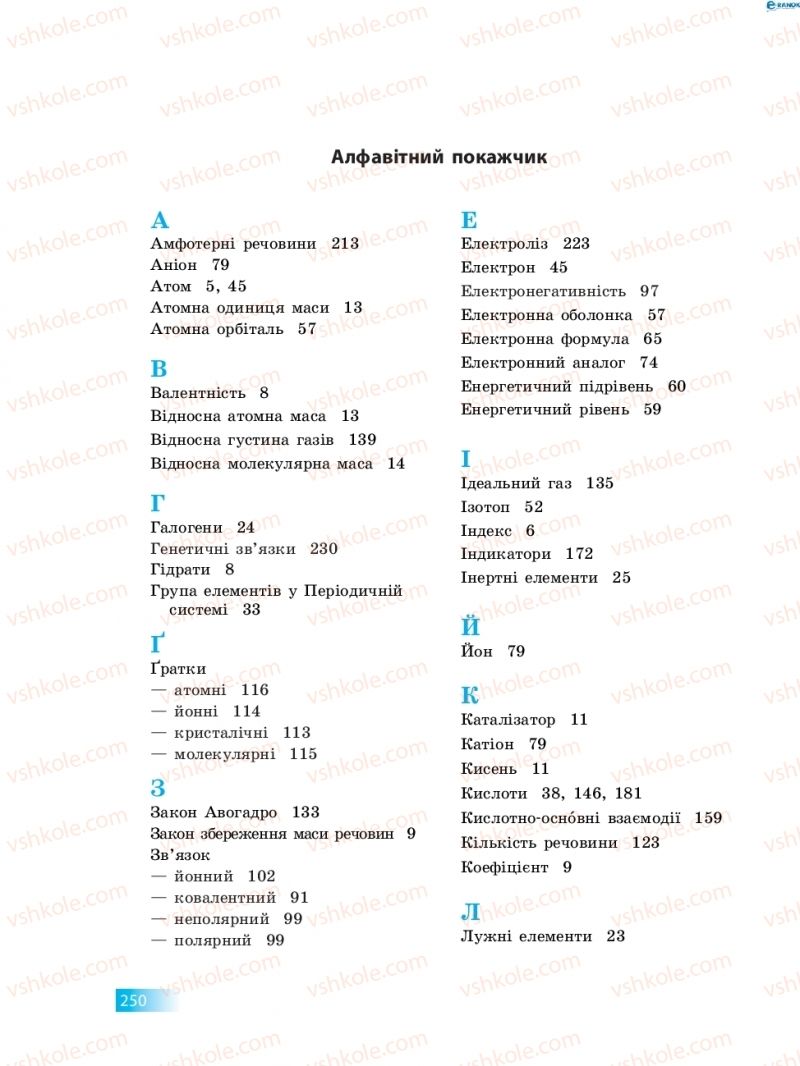 Страница 250 | Підручник Хімія 8 клас О.В. Григорович 2016