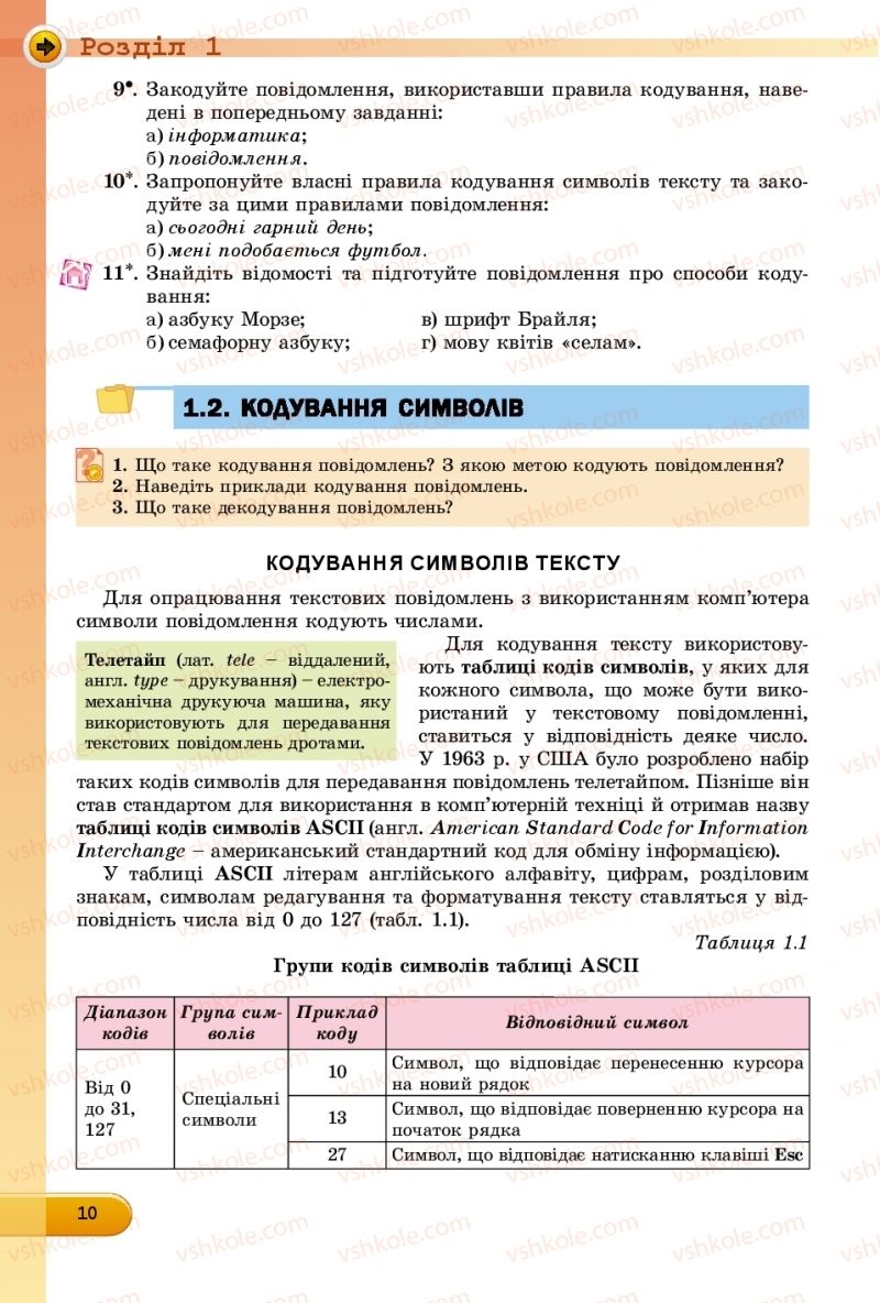 Страница 10 | Підручник Інформатика 8 клас Й.Я. Ривкінд  2016