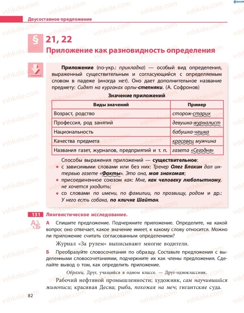 Страница 82 | Підручник Русский язык 8 клас Н.Ф. Баландина 2016 8 год обучения