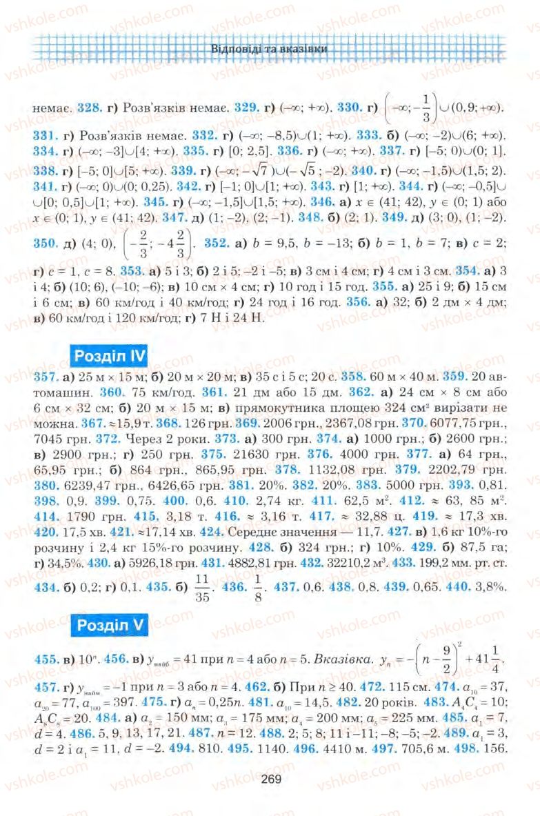 Страница 269 | Підручник Алгебра 9 клас Ю.І. Мальований, Г.М. Литвиненко, Г.М. Возняк 2009