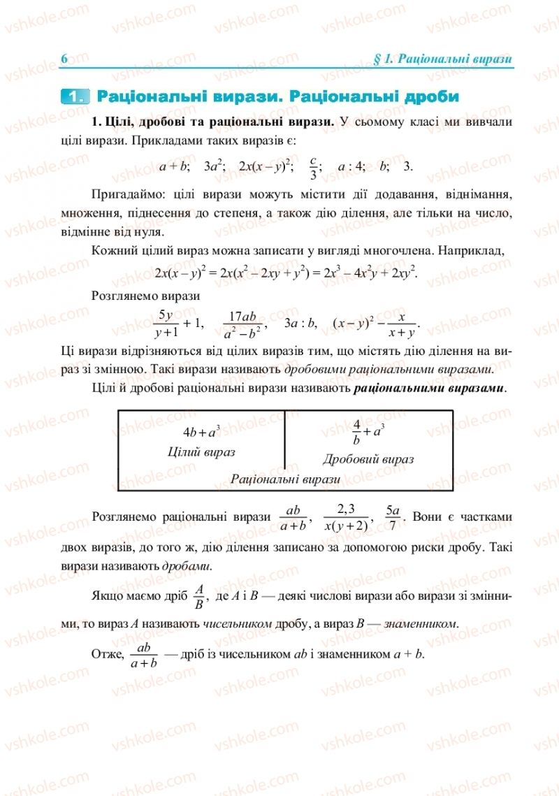 Страница 6 | Підручник Алгебра 8 клас В.Р. Кравчук, М.В. Підручна, Г.М. Янченко 2016