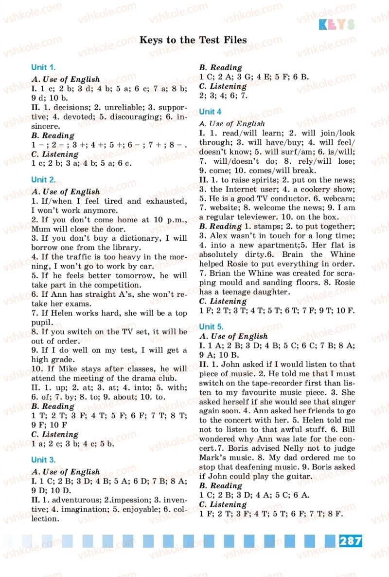 Страница 287 | Підручник Англiйська мова 8 клас Л.В. Калініна, І.В. Самойлюкевич 2016