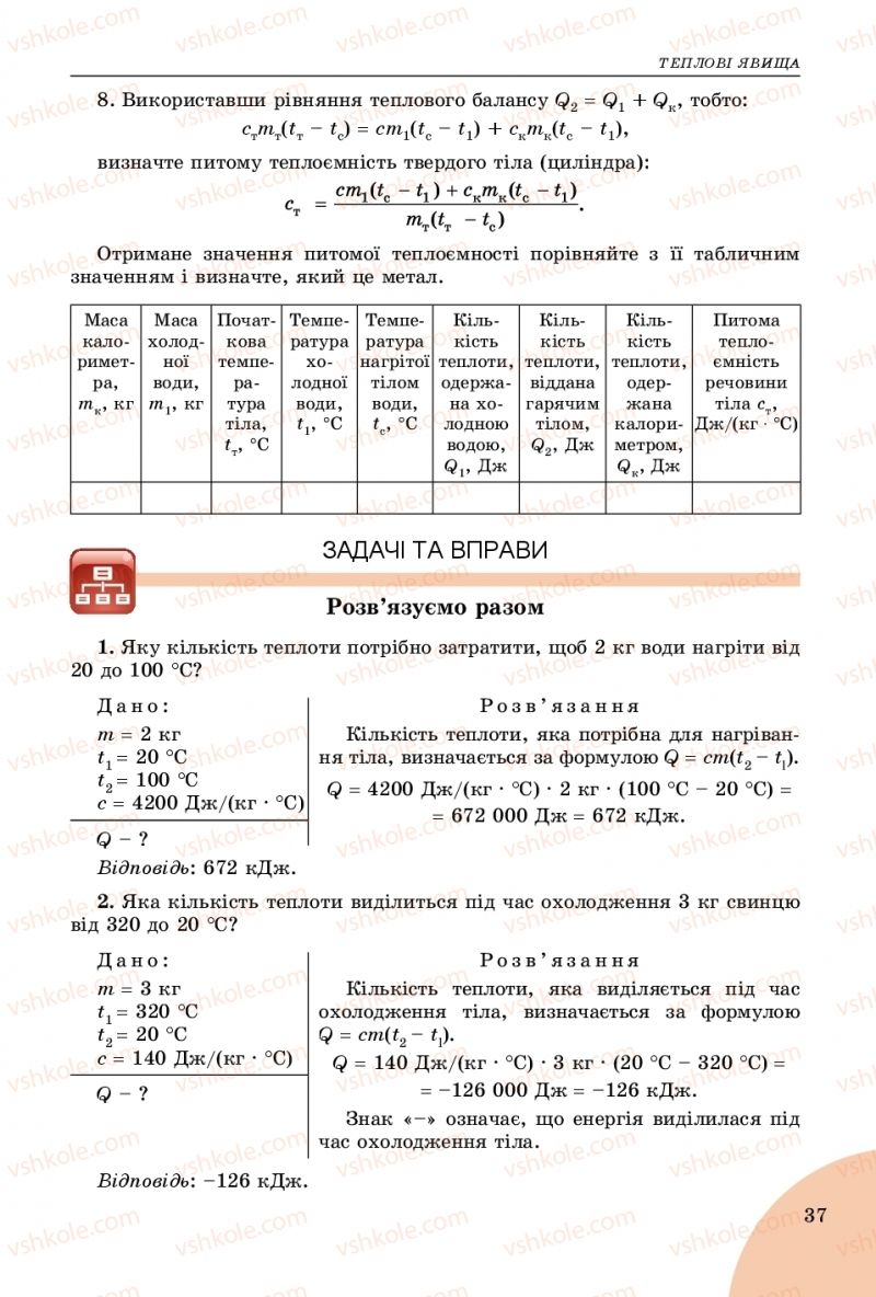 Страница 37 | Підручник Фізика 8 клас В.Д. Сиротюк 2016