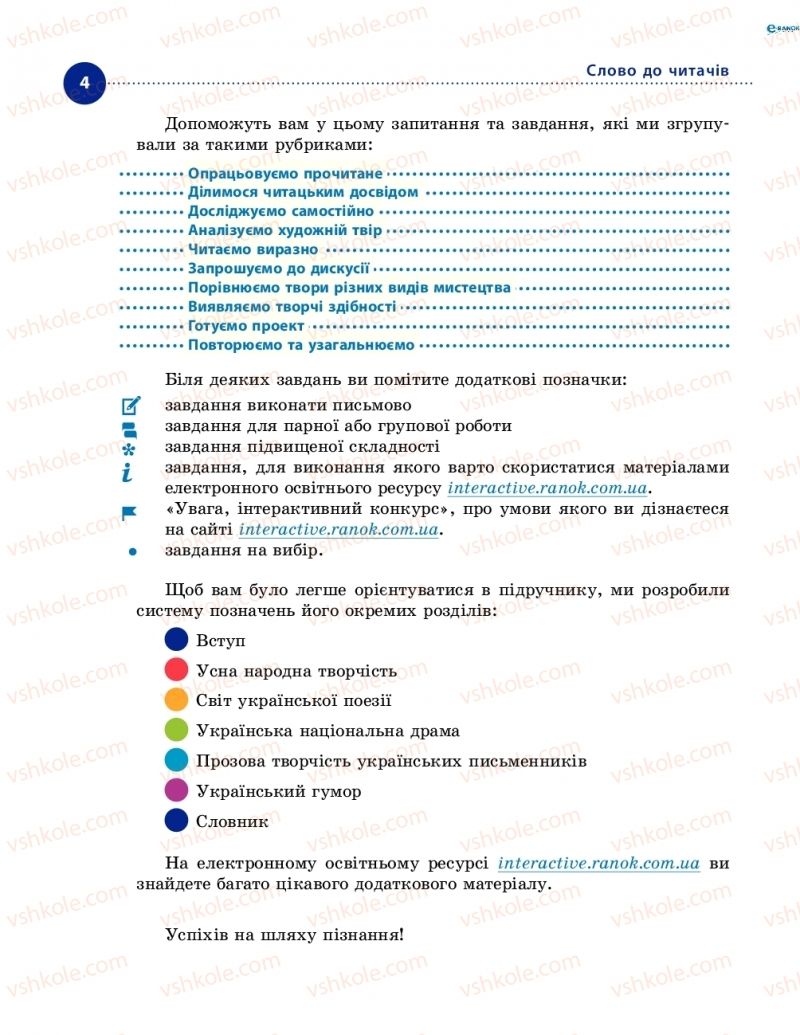 Страница 4 | Підручник Українська література 8 клас О.І. Борзенко, О.В. Лобусова 2016