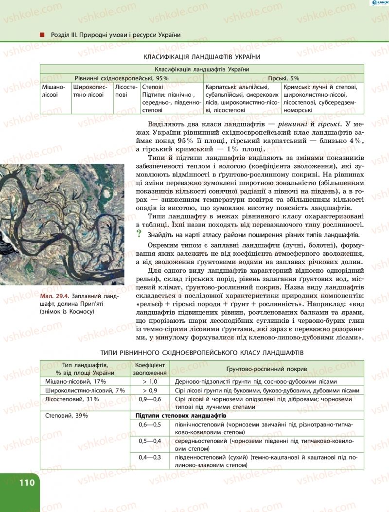 Страница 110 | Підручник Географія 8 клас Л.М. Булава 2016