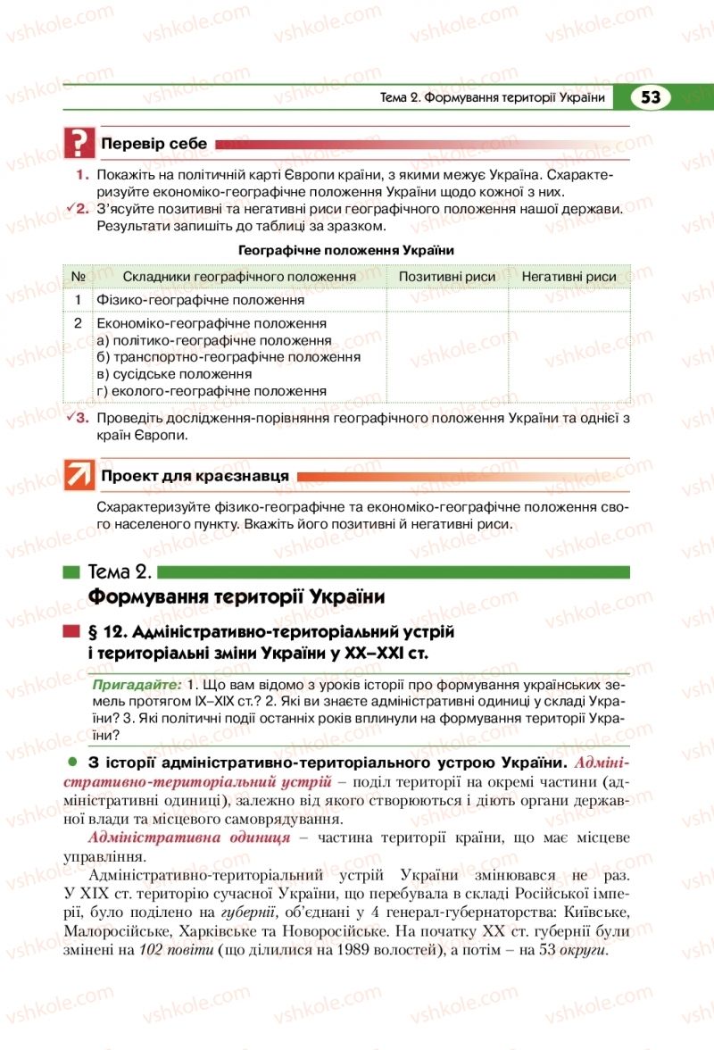 Страница 53 | Підручник Географія 8 клас С.Г. Кобернік, Р.Р. Коваленко 2016