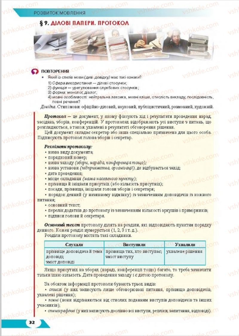 Страница 32 | Підручник Українська мова 8 клас О.М. Авраменко, Т.В. Борисюк, О.М. Почтаренко 2016