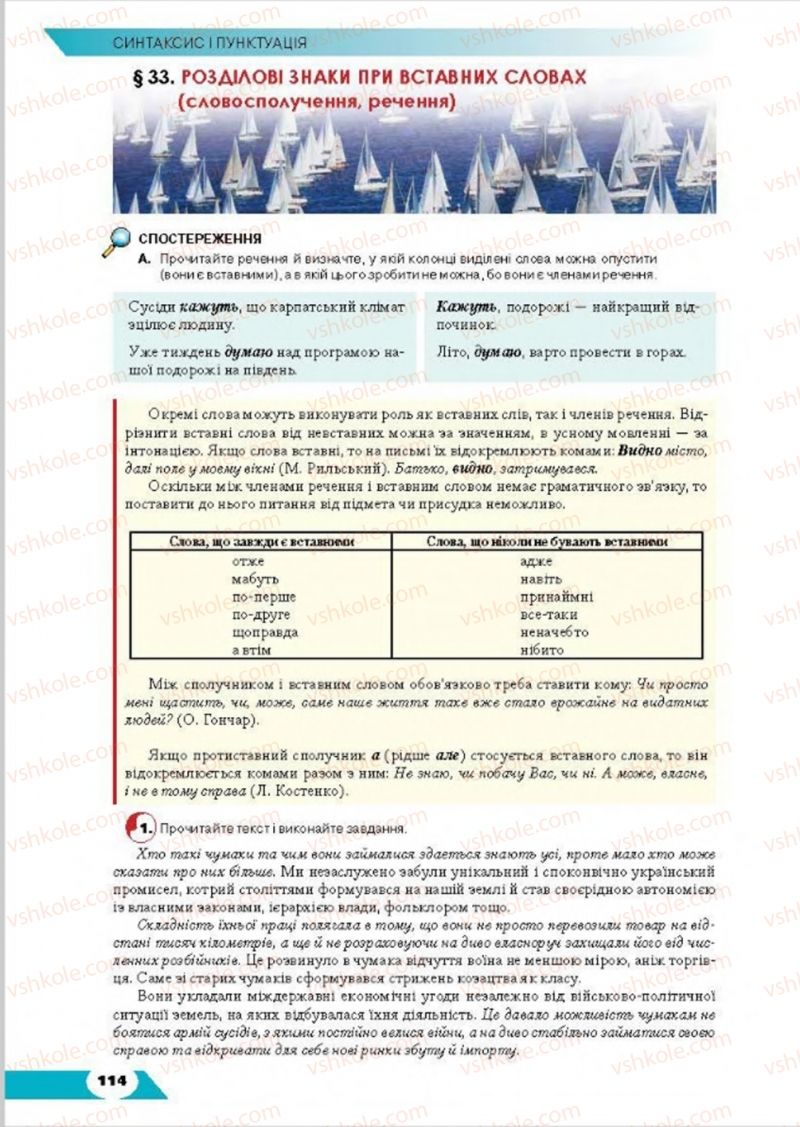 Страница 114 | Підручник Українська мова 8 клас О.М. Авраменко, Т.В. Борисюк, О.М. Почтаренко 2016