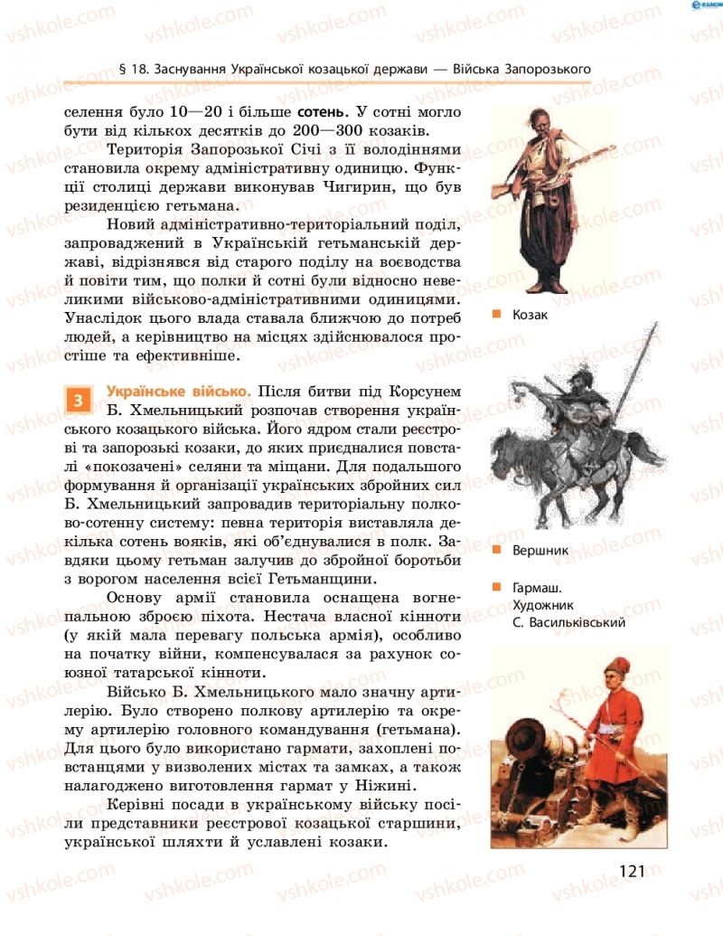 Страница 121 | Підручник Історія України 8 клас О.В. Гісем, О.О. Мартинюк 2016