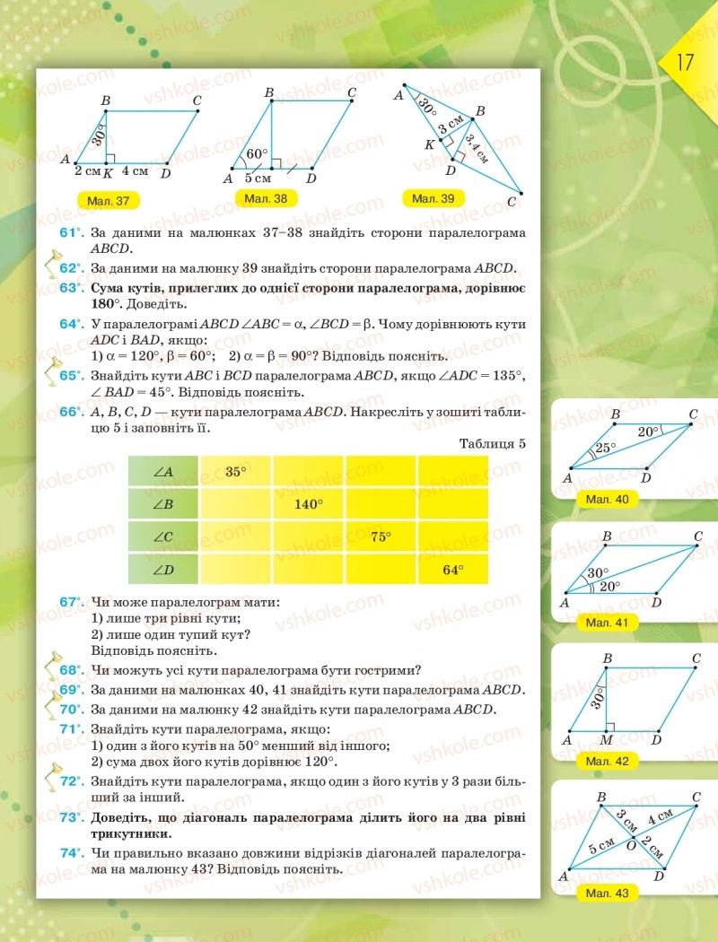 Страница 17 | Підручник Геометрія 8 клас М.І. Бурда, Н.А. Тарасенкова 2016