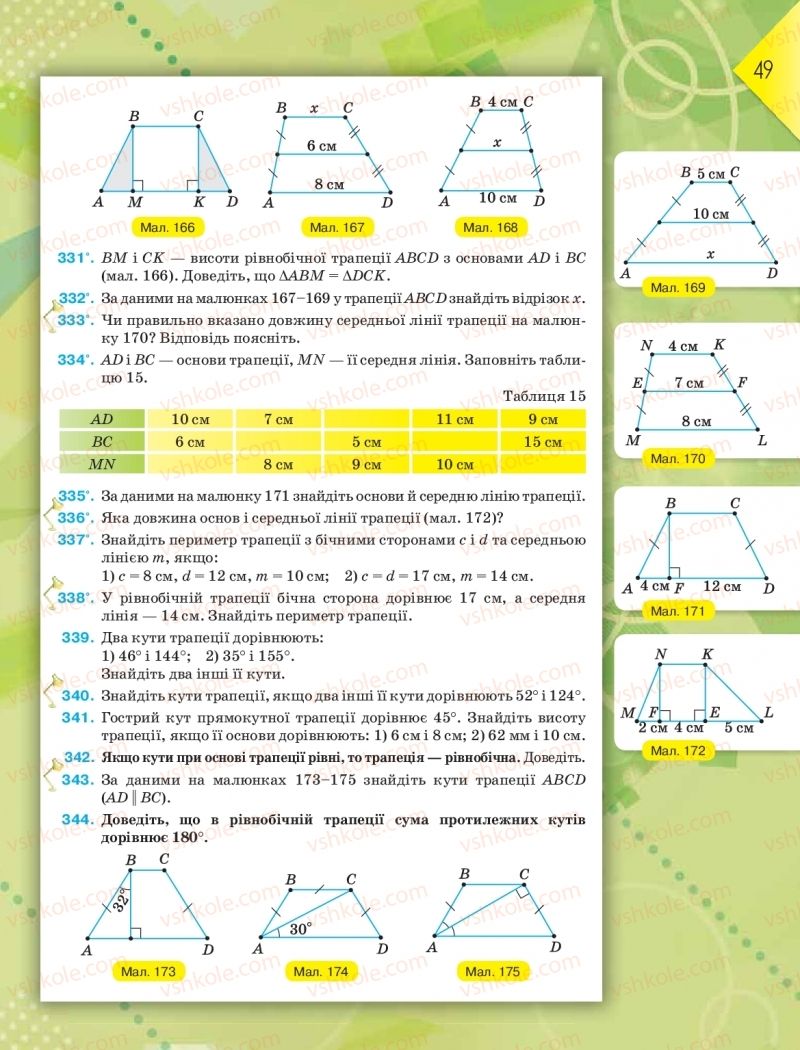 Страница 49 | Підручник Геометрія 8 клас М.І. Бурда, Н.А. Тарасенкова 2016