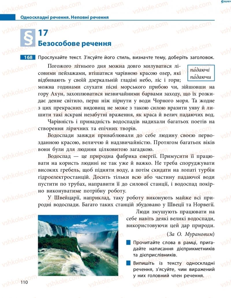 Страница 110 | Підручник Українська мова 8 клас М.І. Пентилюк, І.В. Гайдаєнко, А.І. Ляшкевич, С.А. Омельчук 2016