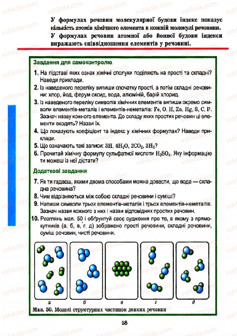 Страница 58 | Підручник Хімія 7 клас Н.М. Буринська 2007