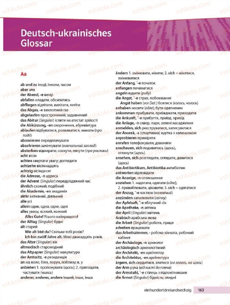 Страница 163 | Підручник Німецька мова 8 клас Н.П. Басай 2016 4 рік навчання
