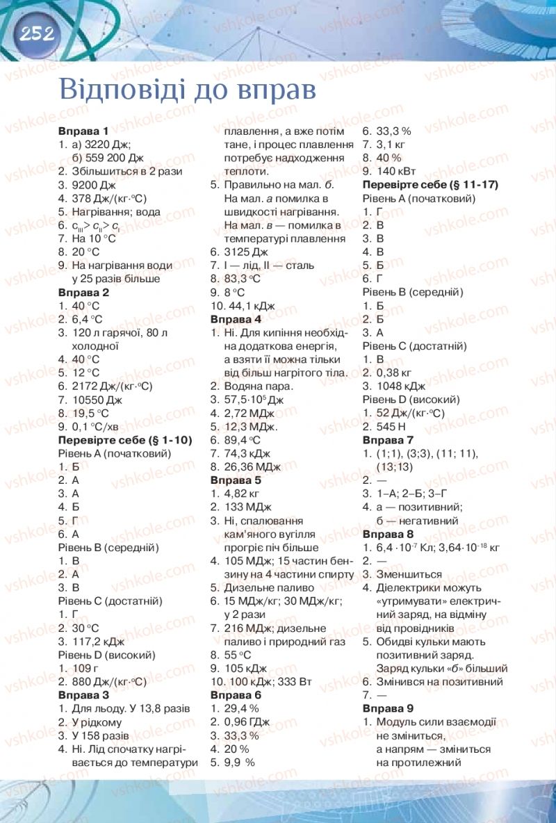 Страница 252 | Підручник Фізика 8 клас Т.М. Засєкіна, Д.О. Засєкін  2016