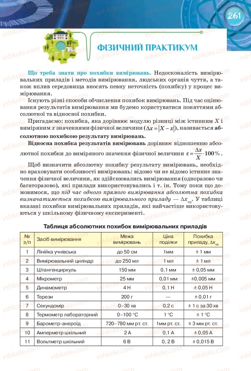 Страница 261 | Підручник Фізика 8 клас Т.М. Засєкіна, Д.О. Засєкін 2016 Поглиблене вивчення