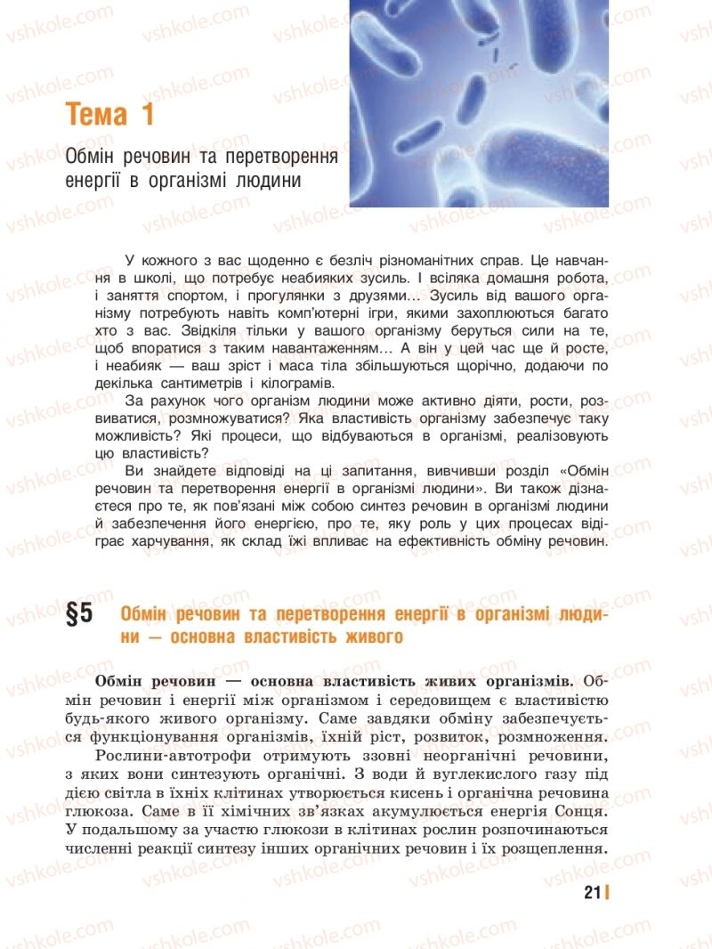 Страница 21 | Підручник Біологія 8 клас Т.І. Базанова, Ю.В. Павіченко, Ю.О. Кузнецова 2016