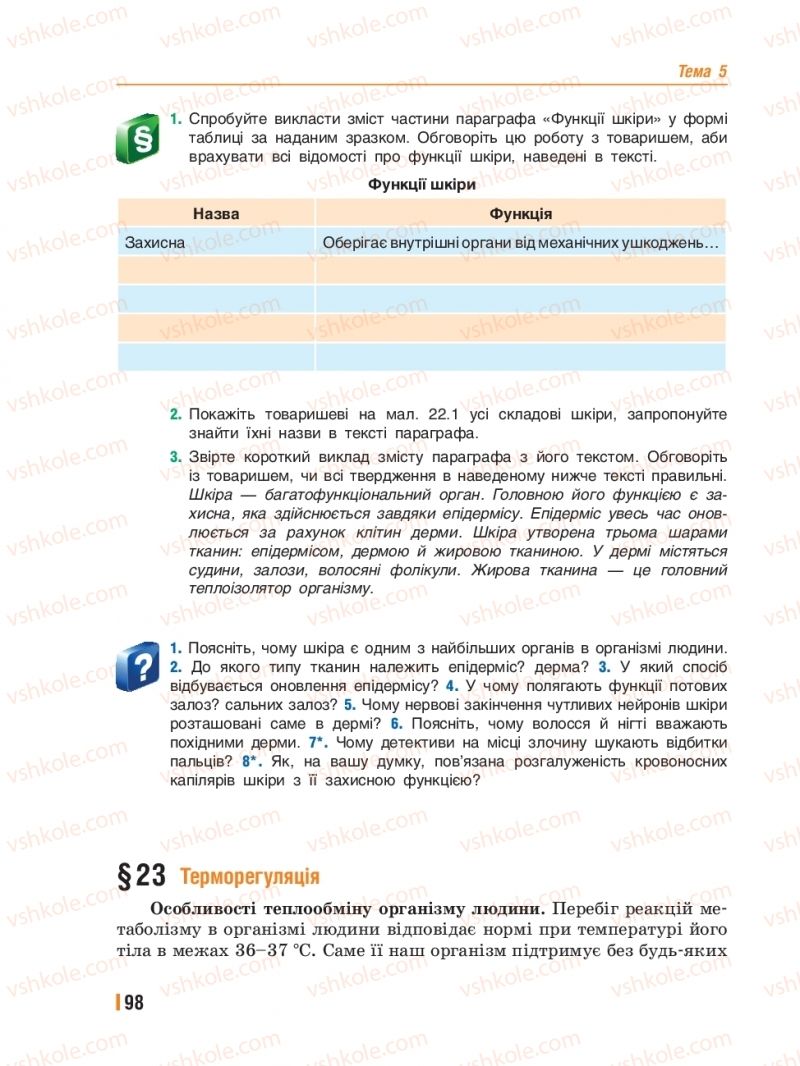 Страница 98 | Підручник Біологія 8 клас Т.І. Базанова, Ю.В. Павіченко, Ю.О. Кузнецова 2016