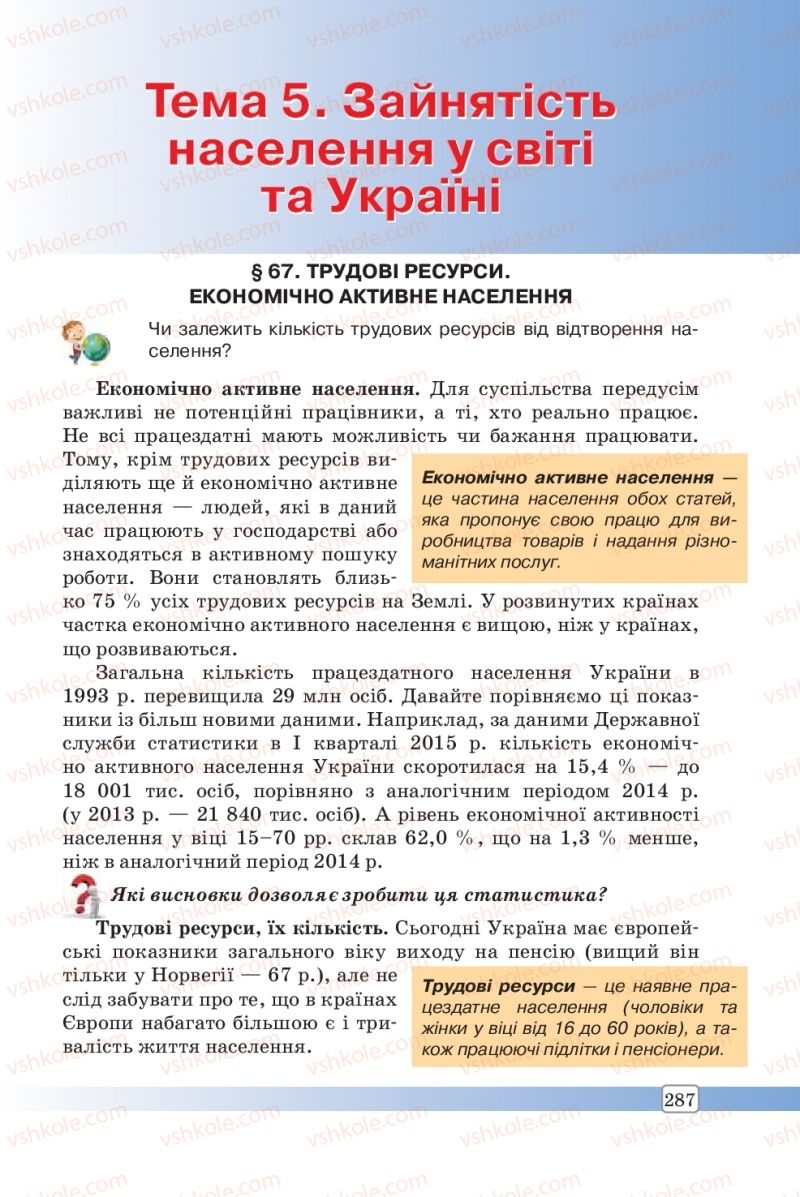 Страница 287 | Підручник Географія 8 клас П.О. Масляк, С.Л. Капіруліна 2016