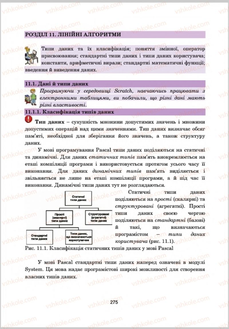 Страница 275 | Підручник Інформатика 8 клас А.М. Гуржій, Л.А. Карташова, В.В. Лапінський 2016 Поглиблене вивчення