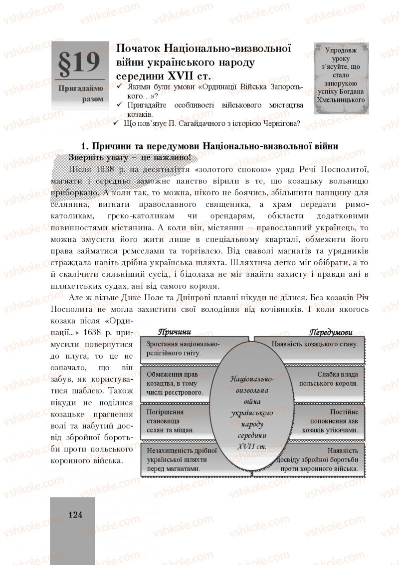 Страница 124 | Підручник Історія України 8 клас І.О. Бурнейко, О.В. Наумчук, М.Є. Крижановська 2016