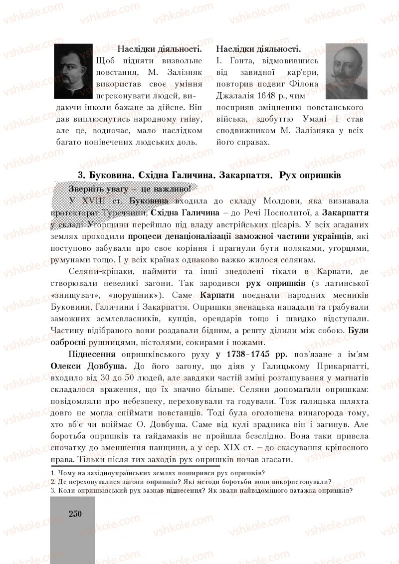 Страница 250 | Підручник Історія України 8 клас І.О. Бурнейко, О.В. Наумчук, М.Є. Крижановська 2016