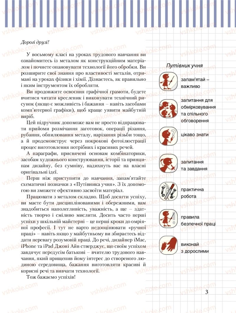 Страница 3 | Підручник Трудове навчання 8 клас Б.М. Терещук, М.А. Захаревичй 2016 Технічні види праці